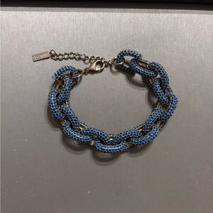 BaubleBar Blue and Silver Chain-Link Bracelet
